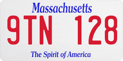 MA license plate 9TN128