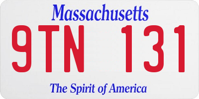 MA license plate 9TN131