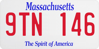 MA license plate 9TN146