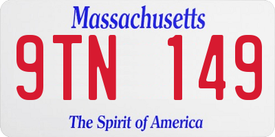 MA license plate 9TN149