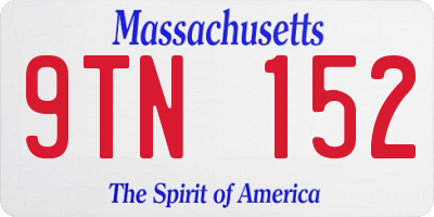 MA license plate 9TN152