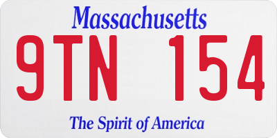 MA license plate 9TN154