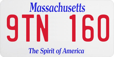 MA license plate 9TN160