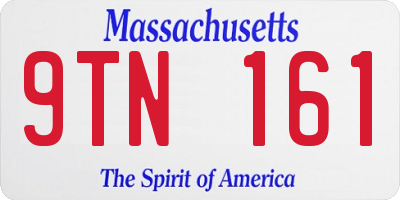 MA license plate 9TN161