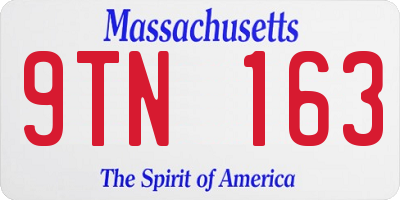 MA license plate 9TN163