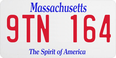 MA license plate 9TN164