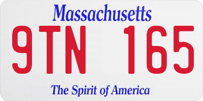 MA license plate 9TN165