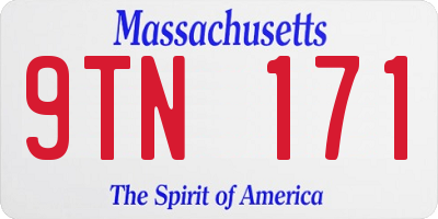MA license plate 9TN171