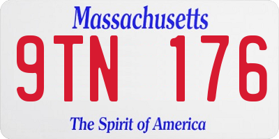 MA license plate 9TN176