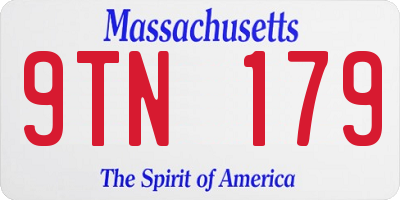 MA license plate 9TN179