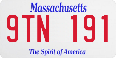 MA license plate 9TN191