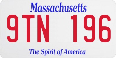MA license plate 9TN196