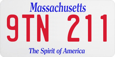 MA license plate 9TN211