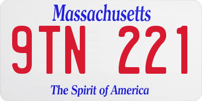 MA license plate 9TN221