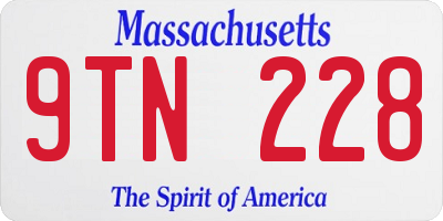 MA license plate 9TN228