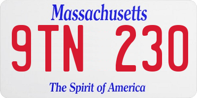 MA license plate 9TN230