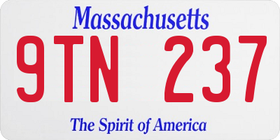 MA license plate 9TN237