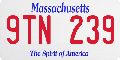 MA license plate 9TN239