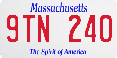MA license plate 9TN240