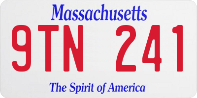 MA license plate 9TN241