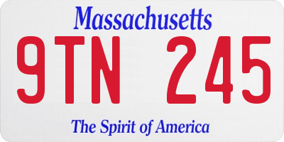 MA license plate 9TN245