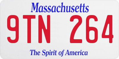 MA license plate 9TN264