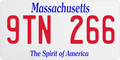 MA license plate 9TN266