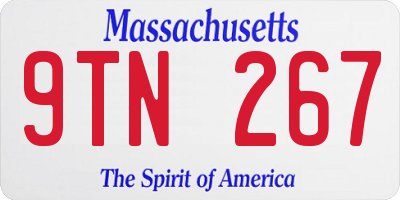 MA license plate 9TN267