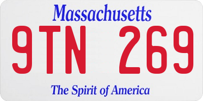 MA license plate 9TN269