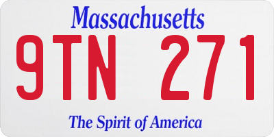 MA license plate 9TN271