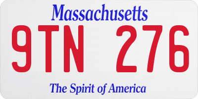MA license plate 9TN276