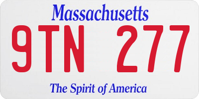 MA license plate 9TN277