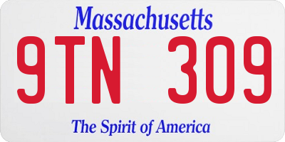 MA license plate 9TN309