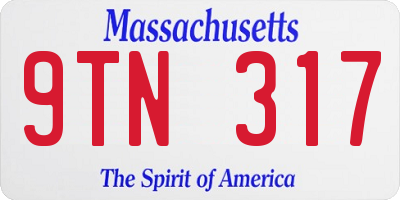 MA license plate 9TN317