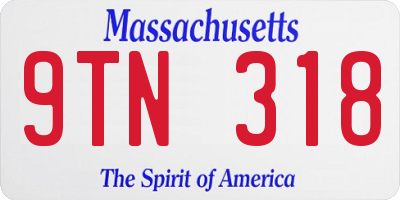 MA license plate 9TN318