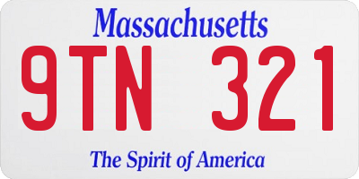 MA license plate 9TN321