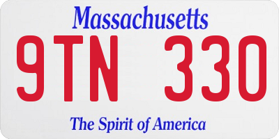 MA license plate 9TN330