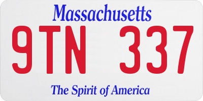 MA license plate 9TN337