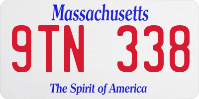 MA license plate 9TN338