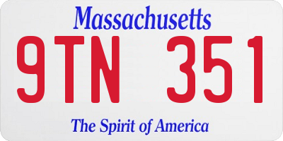 MA license plate 9TN351