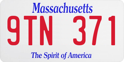 MA license plate 9TN371