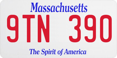 MA license plate 9TN390