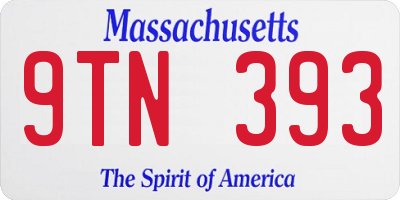 MA license plate 9TN393