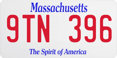 MA license plate 9TN396