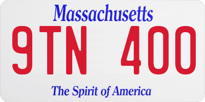 MA license plate 9TN400