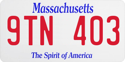 MA license plate 9TN403