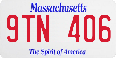 MA license plate 9TN406