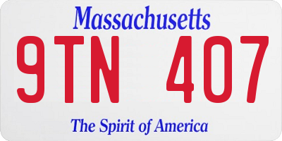MA license plate 9TN407