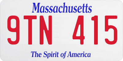 MA license plate 9TN415