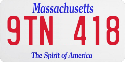 MA license plate 9TN418